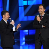 Foto Nicoloro G. 10/12/2012 Milano Trasmissione televisiva su Rai3 ” Che tempo che fa ” condotta da Fabio Fazio. nella foto Fabio Fazio – Neri Marcorè