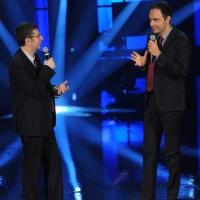 Foto Nicoloro G. 10/12/2012 Milano Trasmissione televisiva su Rai3 ” Che tempo che fa ” condotta da Fabio Fazio. nella foto Fabio Fazio – Neri Marcorè