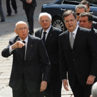 Foto Nicoloro G. 14/05/2012 Milano Si e’ tenuta in Borsa la relazione annuale della Consob alla presenza del Capo dello Stato Giorgio Napolitano. nella foto Giorgio Napolitano – Giuseppe Vegas