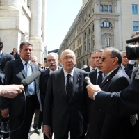 Foto Nicoloro G. 14/05/2012 Milano Si e’ tenuta in Borsa la relazione annuale della Consob alla presenza del Capo dello Stato Giorgio Napolitano. nella foto Giorgio Napolitano