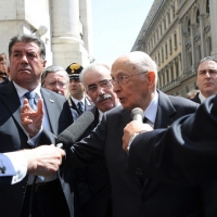 Foto Nicoloro G. 14/05/2012 Milano Si e’ tenuta in Borsa la relazione annuale della Consob alla presenza del Capo dello Stato Giorgio Napolitano. nella foto Giorgio Napolitano