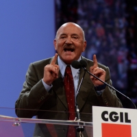 Foto Nicoloro G. 06/05/2014  Rimini   Si è aperto ufficialmente il 17° Congresso della CGIL. nella foto il segretario generale UIL Luigi Angeletti.