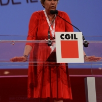 Foto Nicoloro G.  08/05/2014  Rimini  Terza e conclusiva giornata del 17° Congresso della CGIL. nella foto Susanna Camusso durante il suo discorso di chiusura del Congresso.