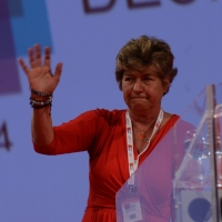 Foto Nicoloro G.  08/05/2014  Rimini  Terza e conclusiva giornata del 17° Congresso della CGIL. nella foto Susanna Camusso durante il suo discorso di chiusura del Congresso.