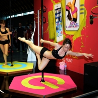 Foto Nicoloro G.   30/05/2014   Rimini   Si è aperta la 9° edizione di " Rimini Wellness ". nella foto uno stand per la lap dance.