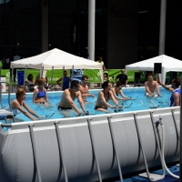 Foto Nicoloro G. 30/05/2014 Rimini Si Ã¨ aperta la 9Â° edizione di " Rimini Wellness ". nella foto i frequentatori del Rimini Wellness partecipano alle tante e diverse proposte di esercizi e discipline sportive.