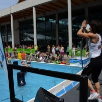 Foto Nicoloro G.   30/05/2014   Rimini   Si è aperta la 9° edizione di " Rimini Wellness ". nella foto i frequentatori del Rimini Wellness partecipano alle tante e diverse proposte di esercizi e discipline sportive.