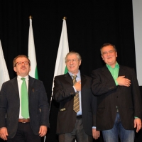 Foto Nicoloro G. 04/12/2011 Vicenza Dopo quattro anni si riunisce il Parlamento Padano nella sua sede di villa " La Favorita ". nella foto Roberto Cota – Roberto Maroni – Umberto Bossi – Roberto Calderoli – Renzo Bossi