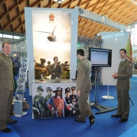 Foto Nicoloro G. Rimini 02/12/2010 Giornata inaugurale della Seconda edizione del ” Salone della Giustizia ” che si svolge dal 02 al 05 dicembre alla Fiera di Rimini. nella foto Lo stand dell\'Esercito