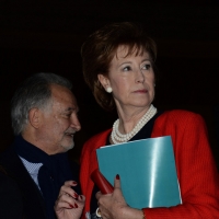 Foto Nicoloro G.  09/04/2015  Comunità di San Patrignano- Coriano ( Rimini )   Seconda edizione del Positive Economy Forum, due giorni di conferenze e dibattiti per pensare un nuovo modello economico per le generazioni future.  nella foto Jacques Attali, presidente Positive Economy Forum, e Letizia Moratti, co-fondatrice Fondazione San Patrignano.