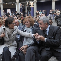 Foto Nicoloro G.  27/09/2010 Milano  Seconda Festa Nazionale della Liberta' organizzata dal PdL al Castello Sforzesco. nella foto Mariastella Gelmini – Letizia Moratti – Guido Podestà