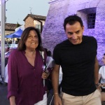 Foto Nicoloro G.   02/08/2023   Cervia ( RA )   Giornata conclusiva della Festa della Lega Romagna.   nella foto la giornalista Lucia Annunziata e il segretario Lega Romagna Jacopo Morrone.