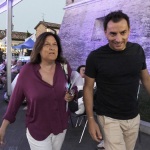 Foto Nicoloro G.   02/08/2023   Cervia ( RA )   Giornata conclusiva della Festa della Lega Romagna.   nella foto la giornalista Lucia Annunziata e il segretario Lega Romagna Jacopo Morrone.