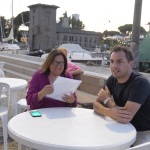 Foto Nicoloro G.   02/08/2023   Cervia ( RA )   Giornata conclusiva della Festa della Lega Romagna.   nella foto la giornalista Lucia Annunziata e il segretario Lega Romagna Jacopo Morrone.