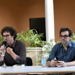 01/07/2021   Ravenna   Serata inaugurale dell' ottava edizione di ' Scrittura Festival '. nella foto a sinistra Matteo Cavezzali, direttore di Scrittura Festival e Nicola Lagioia, direttore del Salone Internazionale del Libro di Torino.