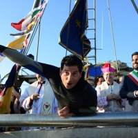 Foto Nicoloro G.  01/06/2014  Cervia ( Ravenna )  570° edizione dello \" Sposalizio del Mare \". nella foto il vincitore di questa edizione Mauro Puntiroli del Circolo Nautico di Cervia.