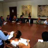 Foto Nicoloro G.    17/09/2014     Ravenna    Conferenza stampa di " Linea Rosa ", associazione di volontariato, per presentare la nuova iniziativa che vede la realizzazione di uno spot contro la violenza sulle donne. nella foto una veduta del tavolo della conferenza stampa