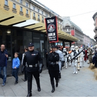 Foto Nicoloro G.   03/05/2015  Milano   Si è svolto lo \" Star Wars Day \" che ha richiamato una moltitudine di appassionati della saga cinematografica di fantascienza di Star Wars.