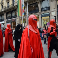Foto Nicoloro G.   03/05/2015  Milano   Si è svolto lo " Star Wars Day " che ha richiamato una moltitudine di appassionati della saga cinematografica di fantascienza di Star Wars. nella foto lungo il corteo della parata che ha attraversato il centro della città.