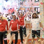 Foto Nicoloro G.   23/04/2024   Ravenna   Seconda tappa di Banca Generali \' Un campione per amico \', manifestazione a carattere sportivo-educativo, per 350 bambini delle scuole primarie e secondarie, con la partecipazione di campioni di diverse discipline sportive. nella foto da sinistra Ciccio Graziani, Adriano Panatta, Andrea Lucchetta e Martin Castrogiovanni.