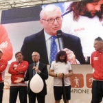 Foto Nicoloro G.   23/04/2024   Ravenna   Seconda tappa di Banca Generali \' Un campione per amico \', manifestazione a carattere sportivo-educativo, per 350 bambini delle scuole primarie e secondarie, con la partecipazione di campioni di diverse discipline sportive. nella foto il prefetto di Ravenna Castrese De Rosa.