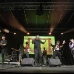 Foto Nicoloro G.   02/07/2023   Bagnacavallo ( RA )   La Milanesiana nel suo giro in Romagna fa tappa a Bagnacavallo. nella foto sul palco insieme gli Extraliscio e la Bandabardo\'.