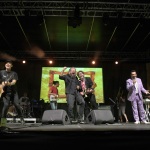 Foto Nicoloro G.   02/07/2023   Bagnacavallo ( RA )   La Milanesiana nel suo giro in Romagna fa tappa a Bagnacavallo. nella foto sul palco insieme gli Extraliscio e la Bandabardo\'.