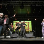 Foto Nicoloro G.   02/07/2023   Bagnacavallo ( RA )   La Milanesiana nel suo giro in Romagna fa tappa a Bagnacavallo. nella foto sul palco insieme gli Extraliscio e la Bandabardo\'.