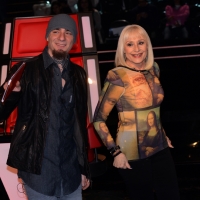 Foto Nicoloro G.  10/03/2014  Milano   Presentazione della seconda edizione della trasmissione di Rai 2 " The Voice of Italy ". nella foto Raffaella Carrà  e il rapper J-Ax.