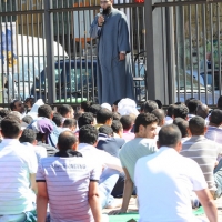 Foto Nicoloro G.  10/09/2010  Milano Primo venerdì di preghiera per la comunità islamica dopo la fine del Ramadan. nella foto L'Imam parla alla comunità