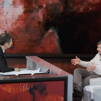 Foto Nicoloro G. 01/01/2012 Milano Trasmissione televisiva su Rai3 " Che tempo che fa " condotta da Fabio Fazio e interamente dedicata al ricordo dello scalatore ed esploratore Walter Bonatti. nella foto Fabio Fazio – Luca Mercalli