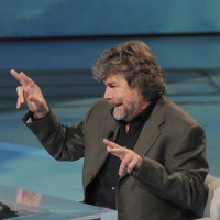 Foto Nicoloro G. 01/01/2012 Milano Trasmissione televisiva su Rai3 " Che tempo che fa " condotta da Fabio Fazio e interamente dedicata al ricordo dello scalatore ed esploratore Walter Bonatti. nella foto Reinhold Messner