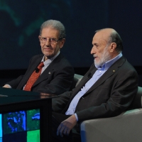 Foto Nicoloro G. 20/01/2013 Milano, Trasmissione televisiva su Rai3 ”Che tempo che fa” condotta da Fabio Fazio. nella foto Salvatore Settis – Carlo Petrini