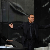 Foto Nicoloro G. 20/01/2013 Milano, Trasmissione televisiva su Rai3 ”Che tempo che fa” condotta da Fabio Fazio. nella foto Fabio Fazio – Carlo Conti