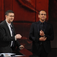Foto Nicoloro G. 20/01/2013 Milano, Trasmissione televisiva su Rai3 ”Che tempo che fa” condotta da Fabio Fazio. nella foto Fabio Fazio – Carlo Conti 