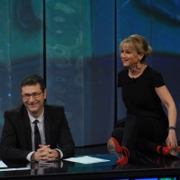 Foto Nicoloro G. 20/01/2013 Milano, Trasmissione televisiva su Rai3 ”Che tempo che fa” condotta da Fabio Fazio. nella foto Fabio Fazio – Luciana Littizzetto    