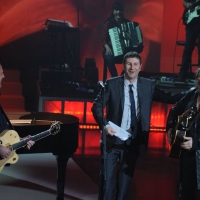 Foto Nicoloro G. 23/01/2012 Milano Trasmissione televisiva su Rai3 ” Che tempo che fa ” condotta da Fabio Fazio. nella foto  Ivano Fossati – Fabio Fazio – Zucchero Fornaciari
