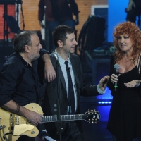 Foto Nicoloro G. 23/01/2012 Milano Trasmissione televisiva su Rai3 ” Che tempo che fa ” condotta da Fabio Fazio. nella foto Ivano Fossati – Fabio Fazio – Fiorella Mannoia