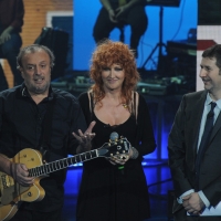 Foto Nicoloro G. 23/01/2012 Milano Trasmissione televisiva su Rai3 ” Che tempo che fa ” condotta da Fabio Fazio. nella foto Ivano Fossati – Fiorella Mannoia – Fabio Fazio
