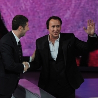 Foto Nicoloro G. 28/01/2012 Milano Trasmissione televisiva su Rai3 ” Che tempo che fa ” condotta da Fabio Fazio. nella foto Fabio Fazio – Nicolas Cage