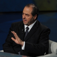 Foto Nicoloro G. 28/01/2012 Milano Trasmissione televisiva su Rai3 ” Che tempo che fa ” condotta da Fabio Fazio. nella foto Antonio Di Pietro
