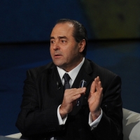 Foto Nicoloro G. 28/01/2012 Milano Trasmissione televisiva su Rai3 ” Che tempo che fa ” condotta da Fabio Fazio. nella foto Antonio Di Pietro