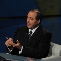 Foto Nicoloro G. 28/01/2012 Milano Trasmissione televisiva su Rai3 ” Che tempo che fa ” condotta da Fabio Fazio. nella foto Antonio Di Pietro