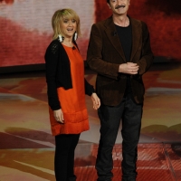 Foto Nicoloro G. 29/01/2012 Milano Trasmissione televisiva su Rai3 " Che tempo che fa " condotta da Fabio Fazio. nella foto Luciana Littizzetto – Rocco Papaleo