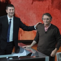 Foto Nicoloro G. 29/01/2012 Milano Trasmissione televisiva su Rai3 " Che tempo che fa " condotta da Fabio Fazio. nella foto Fabio Fazio – Daniel Pennac