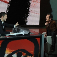 Foto Nicoloro G. 29/01/2012 Milano Trasmissione televisiva su Rai3 " Che tempo che fa " condotta da Fabio Fazio. nella foto Fabio Fazio – Rocco Papaleo