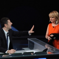 Foto Nicoloro G. 29/01/2012 Milano Trasmissione televisiva su Rai3 " Che tempo che fa " condotta da Fabio Fazio. nella foto Fabio Fazio – Luciana Littizzetto