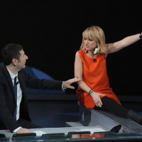 Foto Nicoloro G. 29/01/2012 Milano Trasmissione televisiva su Rai3 " Che tempo che fa " condotta da Fabio Fazio. nella foto Fabio Fazio – Luciana Littizzetto