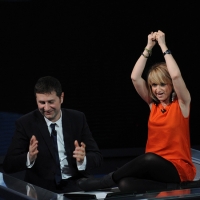Foto Nicoloro G. 29/01/2012 Milano Trasmissione televisiva su Rai3 " Che tempo che fa " condotta da Fabio Fazio. nella foto Fabio Fazio – Luciana Littizzetto