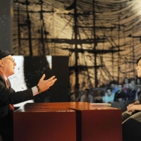 Foto Nicoloro G. 08/04/2011 Milano Trasmissione televisiva su La7 " Invasioni barbariche " condotta da Daria Bignardi. nella foto Antonio Pennacchi – Daria Bignardi